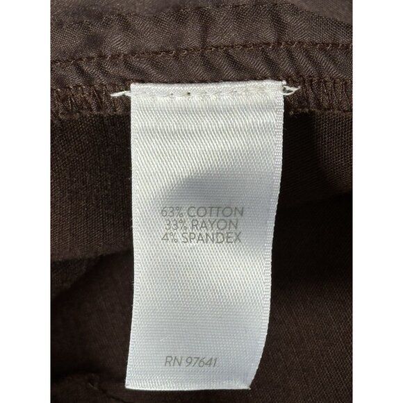 J. Jill Women Essential Cotton-Stretch Pant Size 16 Brown Pull On Minimalist - Picture 6 of 9